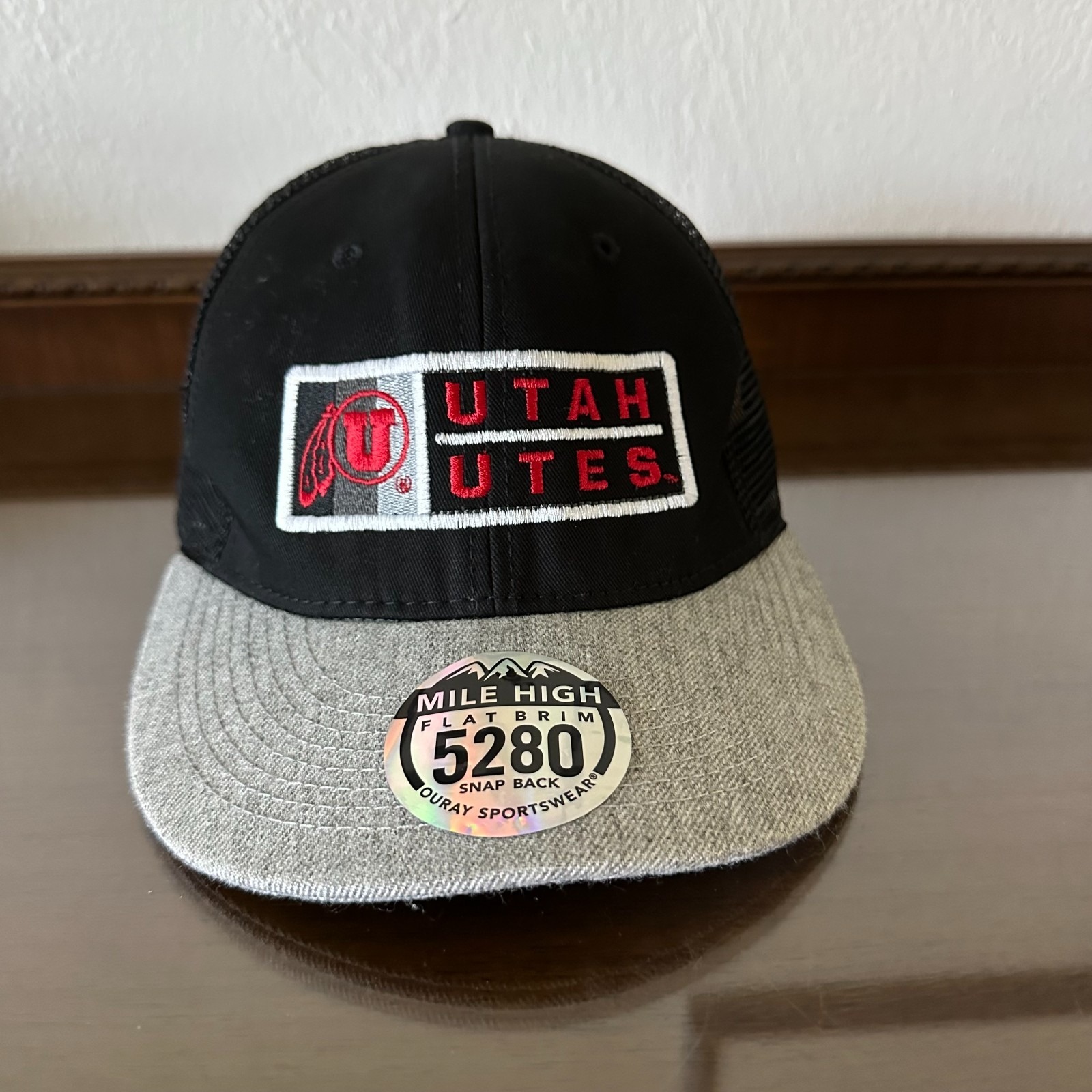 Mile High University Of Utah Utes Snapback Hat Cap Black Gray White Red Ouray